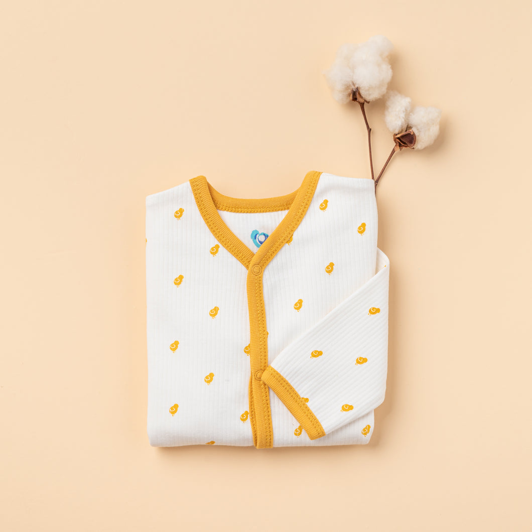 Baby Romper with Yellow Chicks